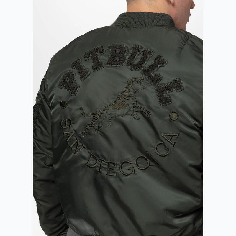 Men's jacket Pitbull Hacket Washed Bomber dark green 4