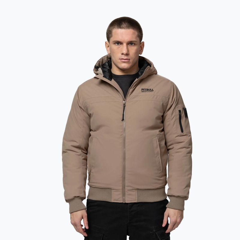 Men's winter jacket Pitbull Balboa 2 Hooded dark sand