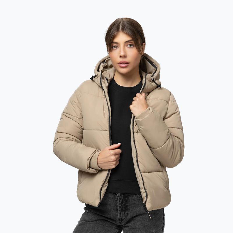 Women's winter jacket Pitbull Vista Quilted Hooded dark sand 6