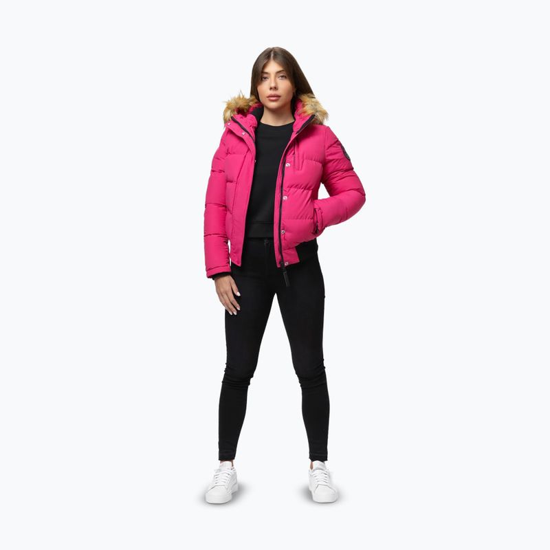 Women's winter jacket Pitbull Azalea Quilted Hooded raspberry red 2