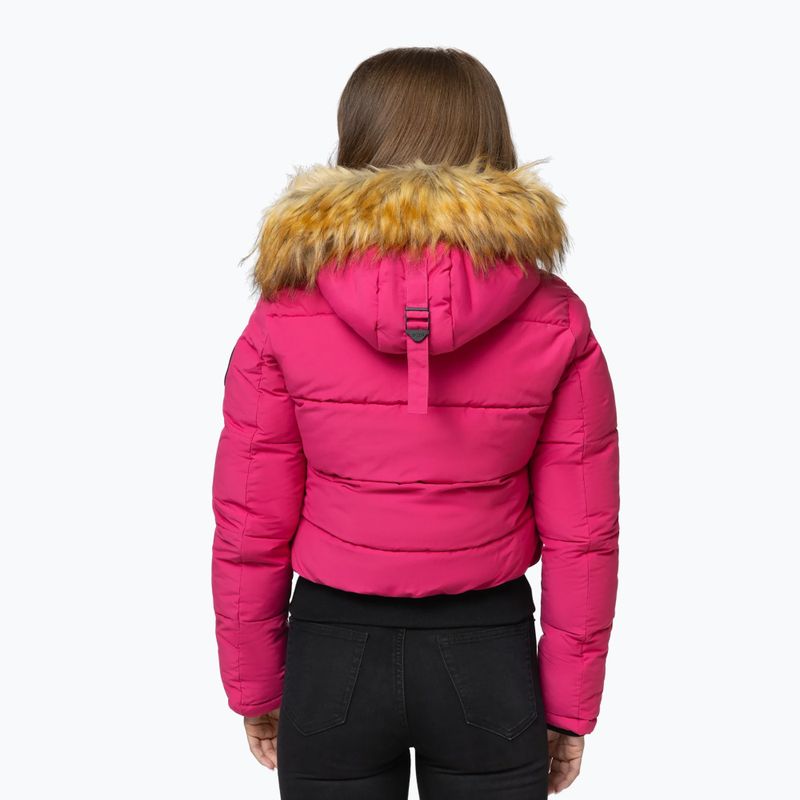 Women's winter jacket Pitbull Azalea Quilted Hooded raspberry red 3