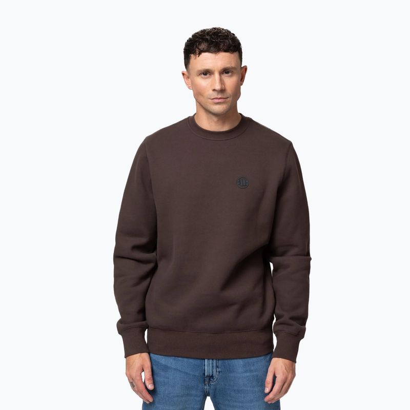 Men's sweatshirt Pitbull Small Logo Crewneck dark chocolate