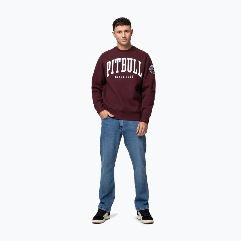Men's sweatshirt Pitbull Norton Crewneck dark burgundy 2