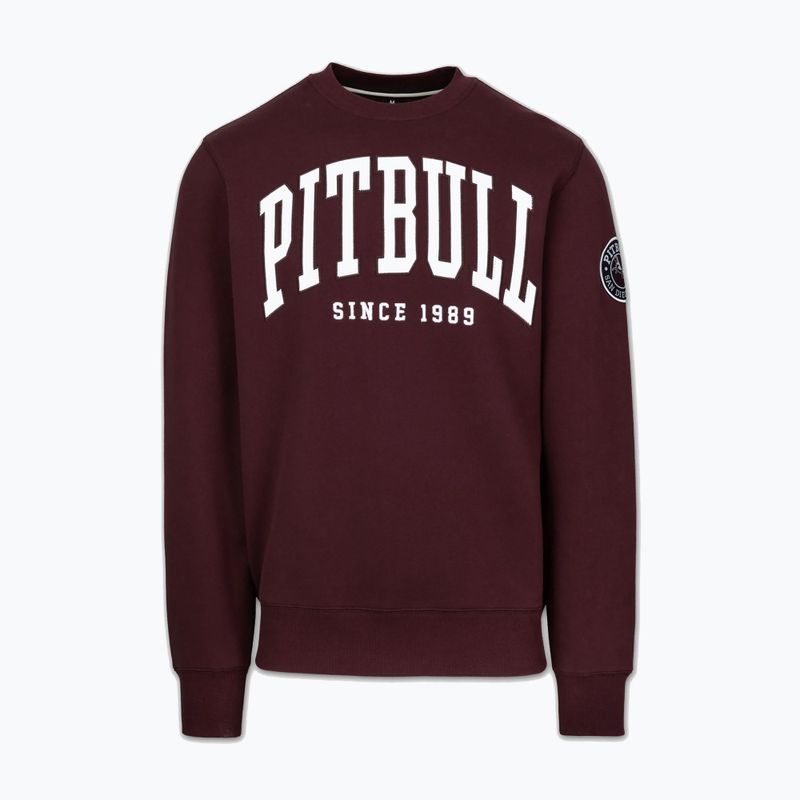 Men's sweatshirt Pitbull Norton Crewneck dark burgundy 4