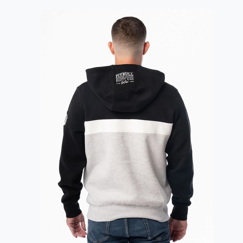 Men's sweatshirt Pitbull Gibson Hooded black/grey melange 3