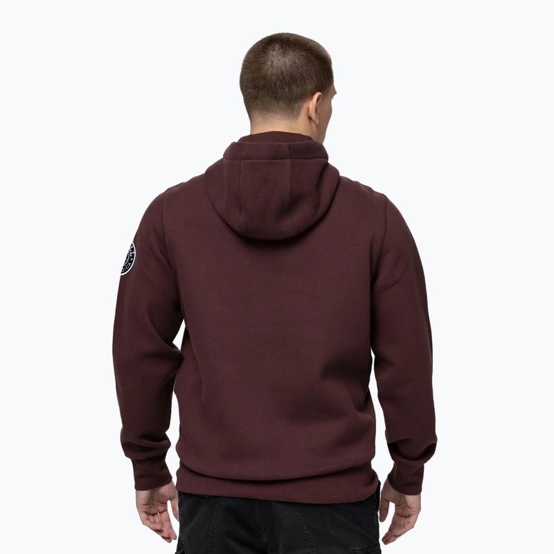 Men's sweatshirt Pitbull Norton Hooded dark burgundy 3