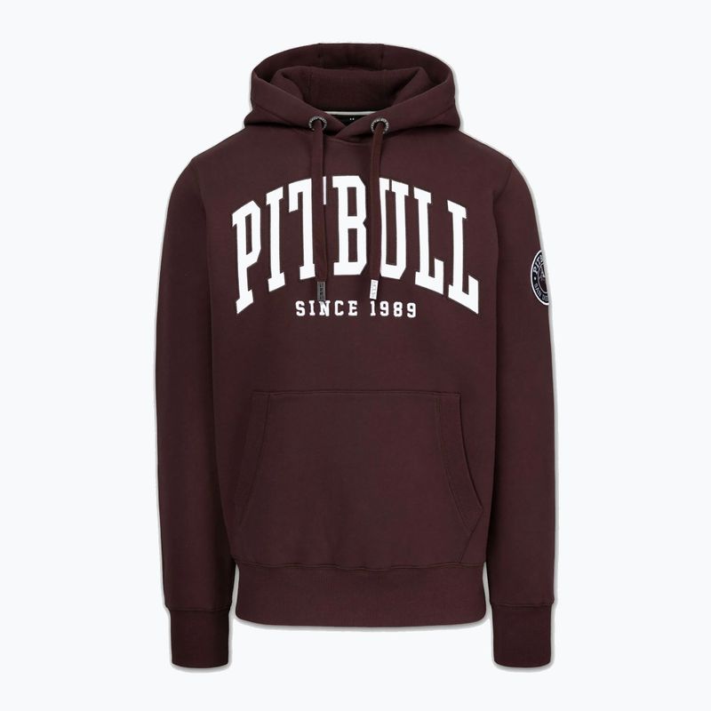 Men's sweatshirt Pitbull Norton Hooded dark burgundy 4