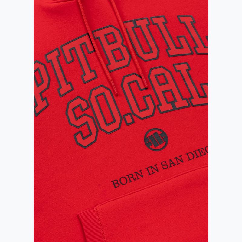 Men's sweatshirt Pitbull So Cal Hooded fluo/red 7