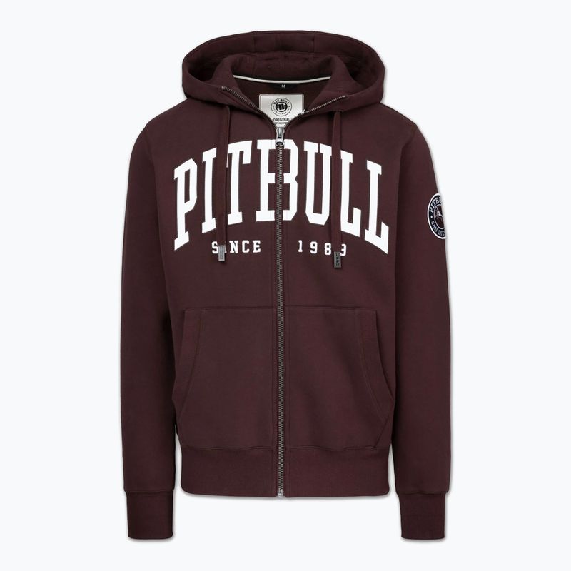 Men's sweatshirt Pitbull Norton Hooded Zip dark burgundy 5