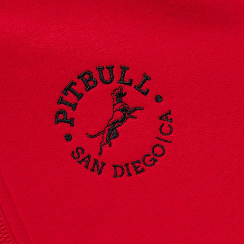Men's sweatshirt Pitbull San Diego Ca Hooded Zip red 11