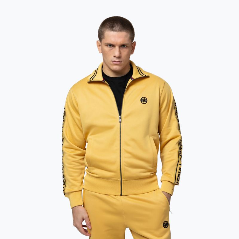 Men's sweatshirt Pitbull Trackjacket Tape Logo Terry Group pale yellow