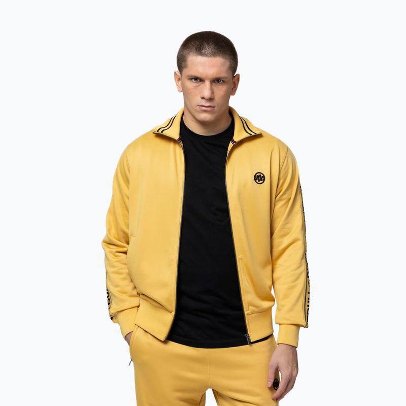 Men's sweatshirt Pitbull Trackjacket Tape Logo Terry Group pale yellow 4