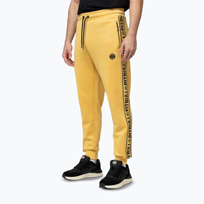 Men's trousers Pitbull Trackpants Tape Logo Terry Group pale yellow 4