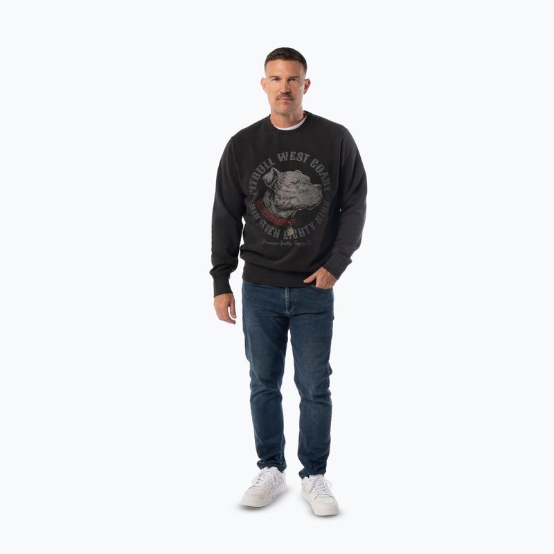 Men's sweatshirt Pitbull Strenght & Respect Crewneck washed dark graphite 2