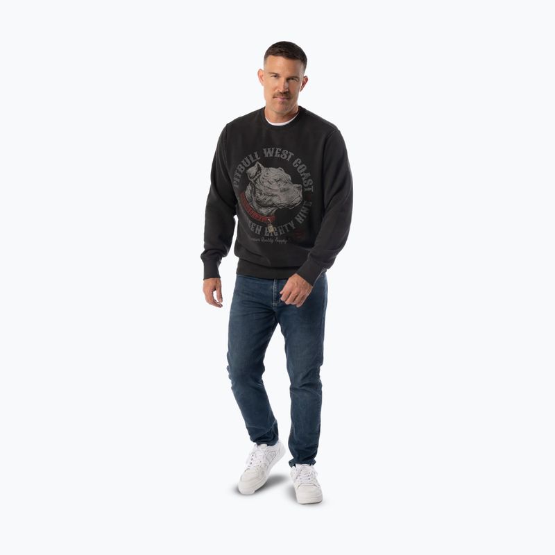 Men's sweatshirt Pitbull Strenght & Respect Crewneck washed dark graphite 4