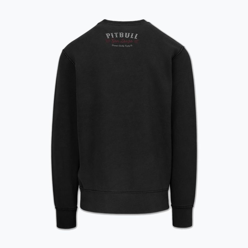 Men's sweatshirt Pitbull Strenght & Respect Crewneck washed dark graphite 6