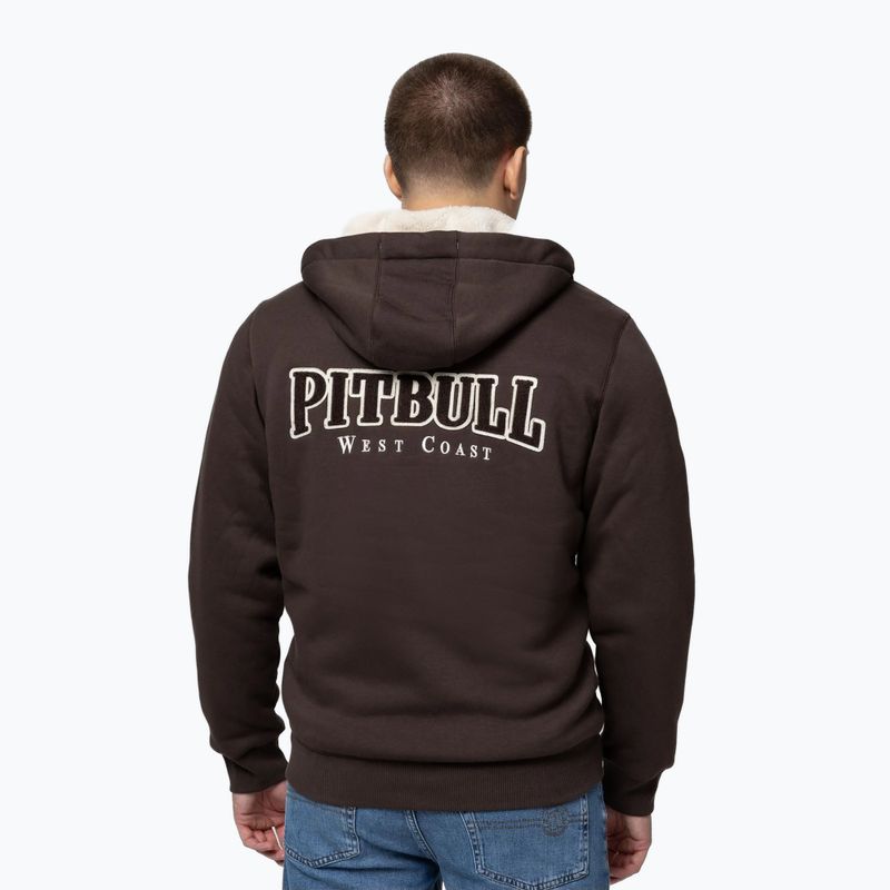 Men's sweatshirt Pitbull Ruffin Detroit Hooded Zip dark chocolate 3