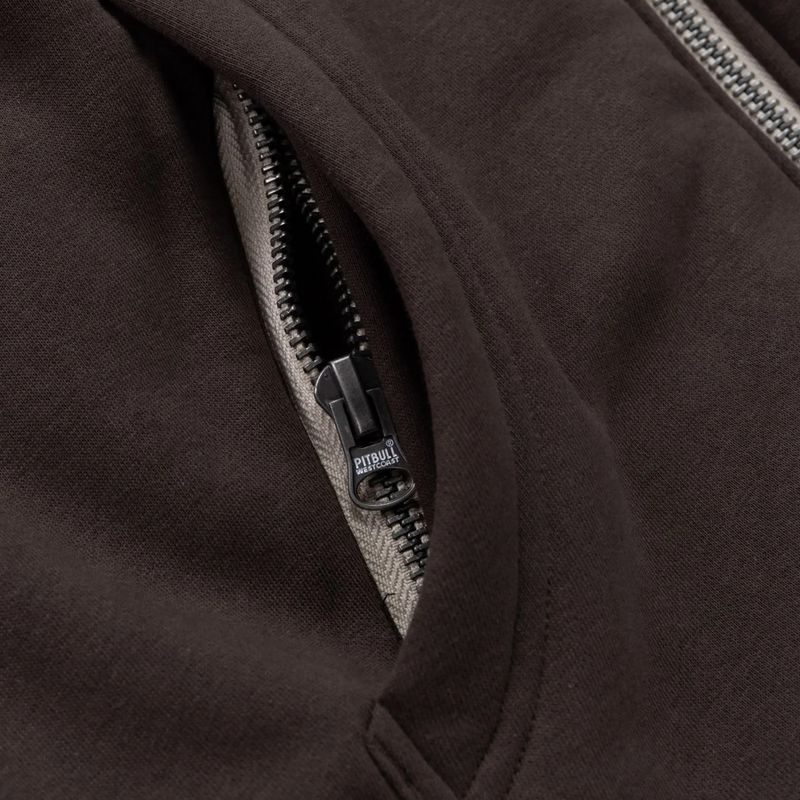 Men's sweatshirt Pitbull Ruffin Detroit Hooded Zip dark chocolate 12