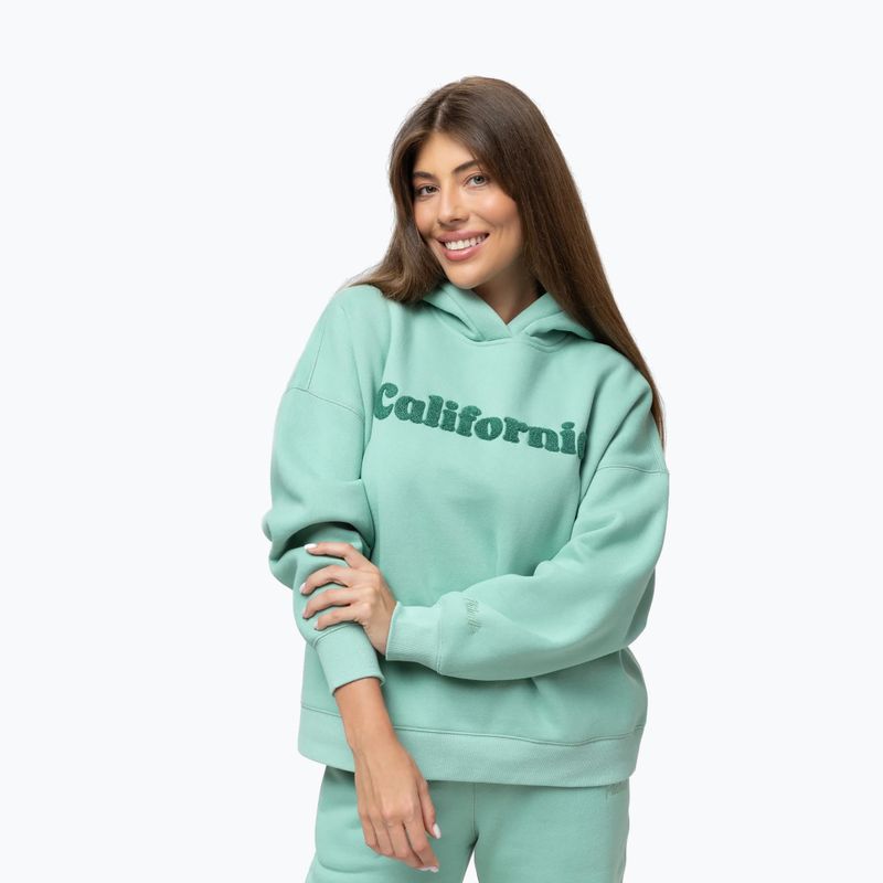 Women's sweatshirt Pitbull California Hooded light mint 4