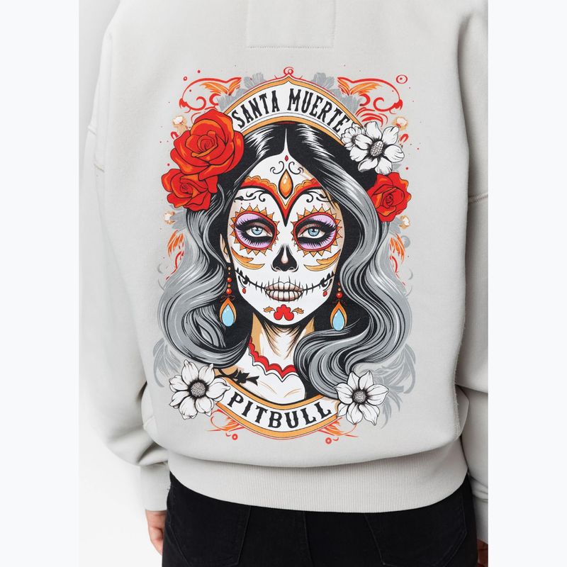 Women's sweatshirt Pitbull Santa Muerte Hooded Zip white stone 7