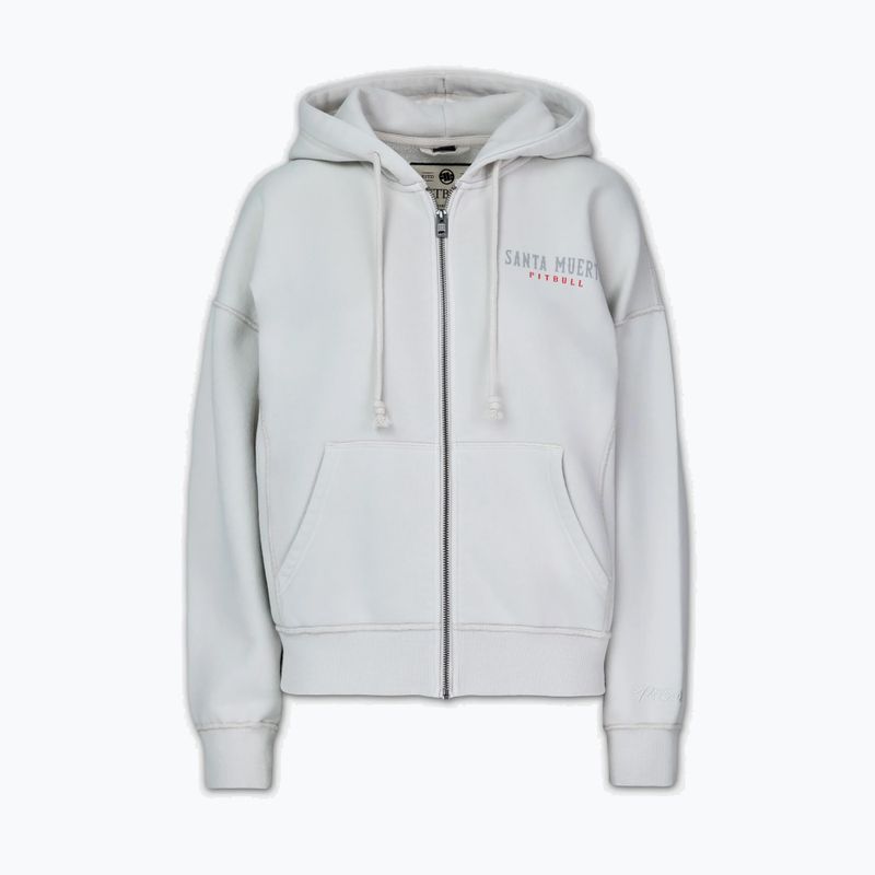 Women's sweatshirt Pitbull Santa Muerte Hooded Zip white stone 8