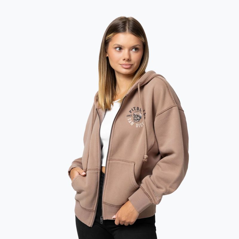 Women's sweatshirt Pitbull Skull Surf Hooded Zip chocolate mousse 5