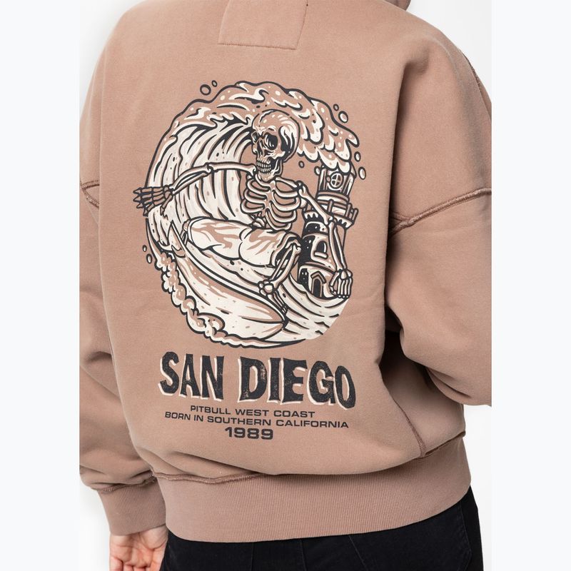 Women's sweatshirt Pitbull Skull Surf Hooded Zip chocolate mousse 6