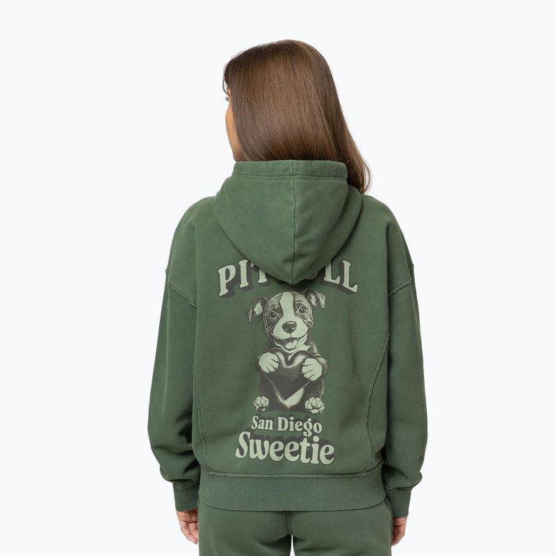 Women's sweatshirt Pitbull Sweetie Hooded Zip sage green 2