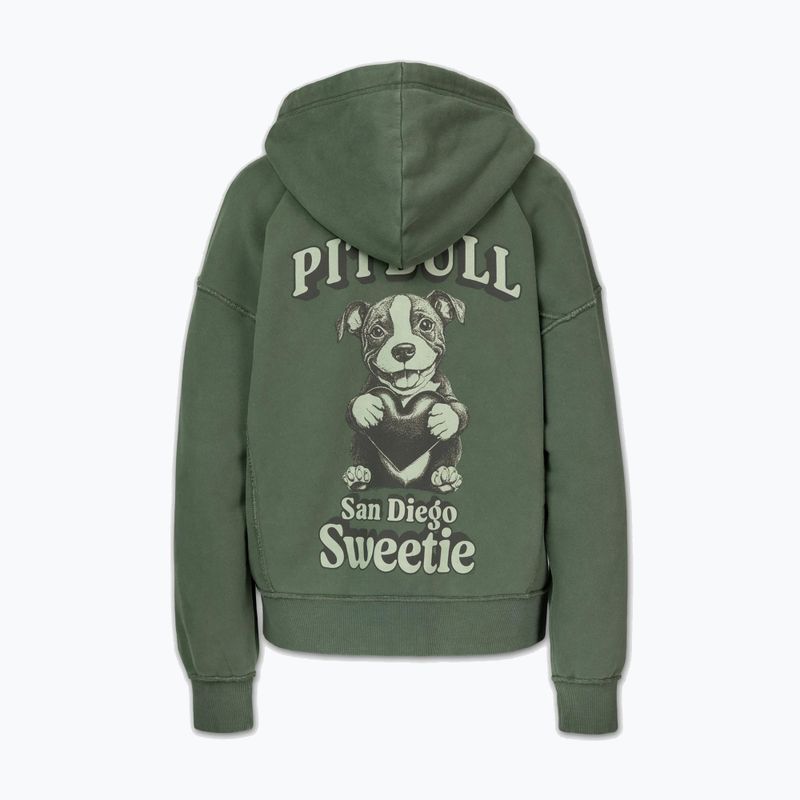 Women's sweatshirt Pitbull Sweetie Hooded Zip sage green 7