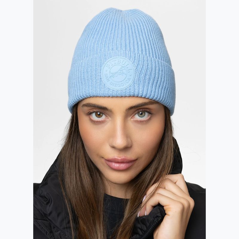 Winter hat Pitbull Beanie San Diego Ca light blue 3