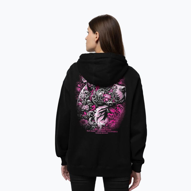 Women's sweatshirt Pitbull Tattoo Hooded black 3