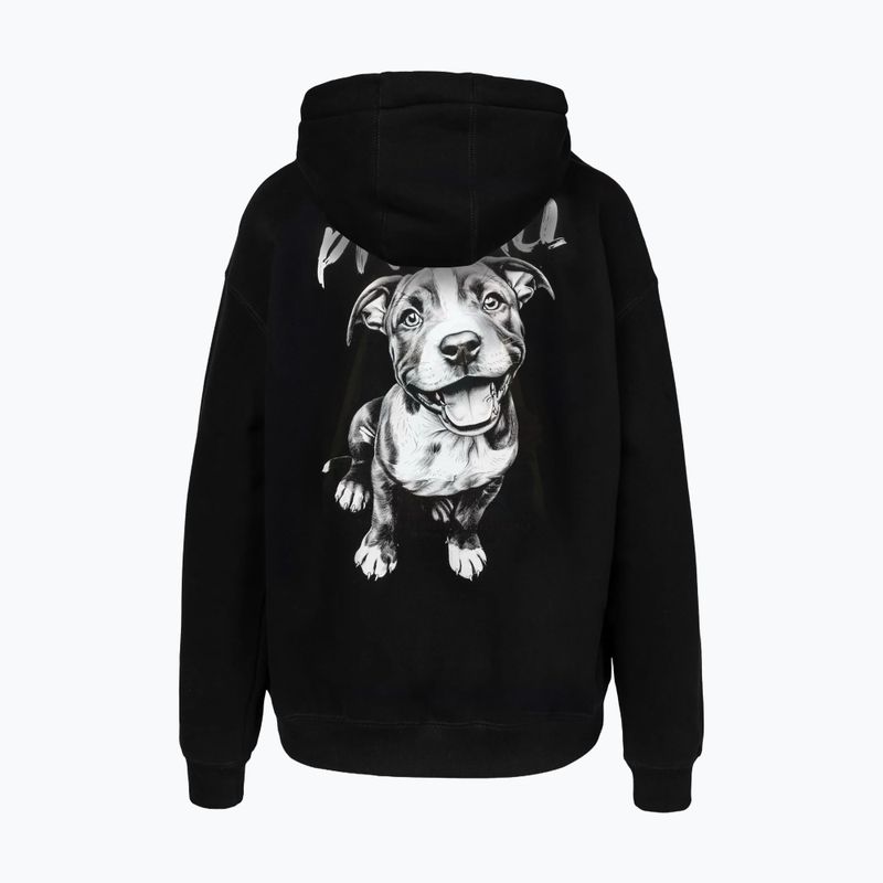 Women's sweatshirt Pitbull Puppy 2 Hooded black 2