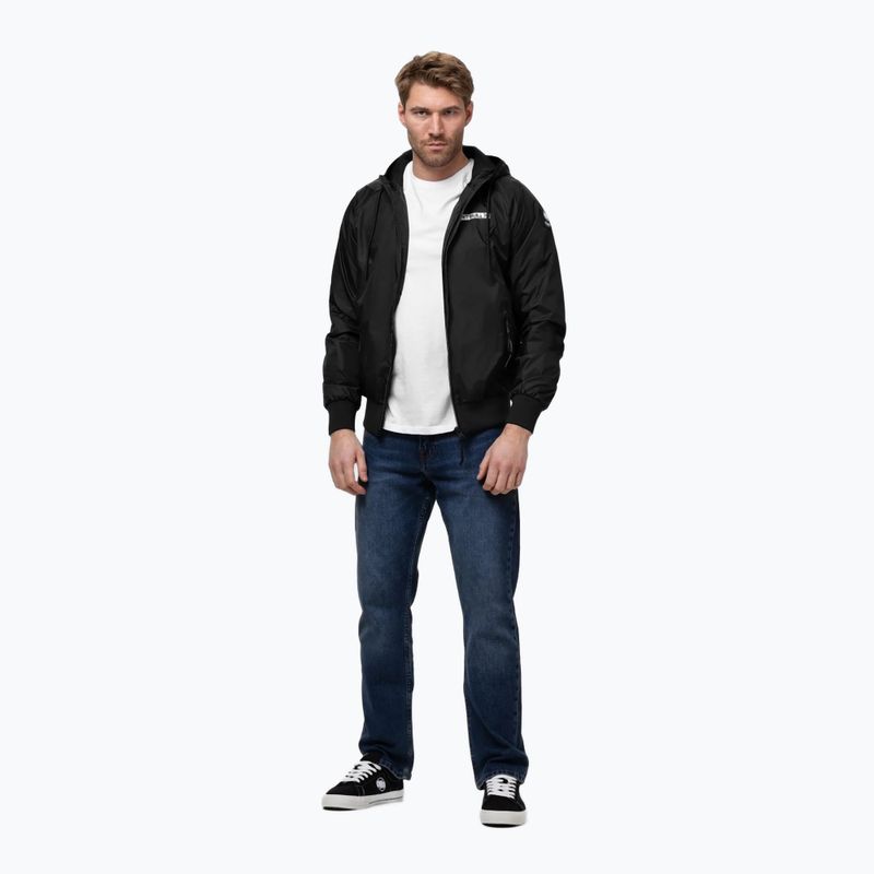 Men's jacket Pitbull Athletic Logo Nylon Hooded black 2