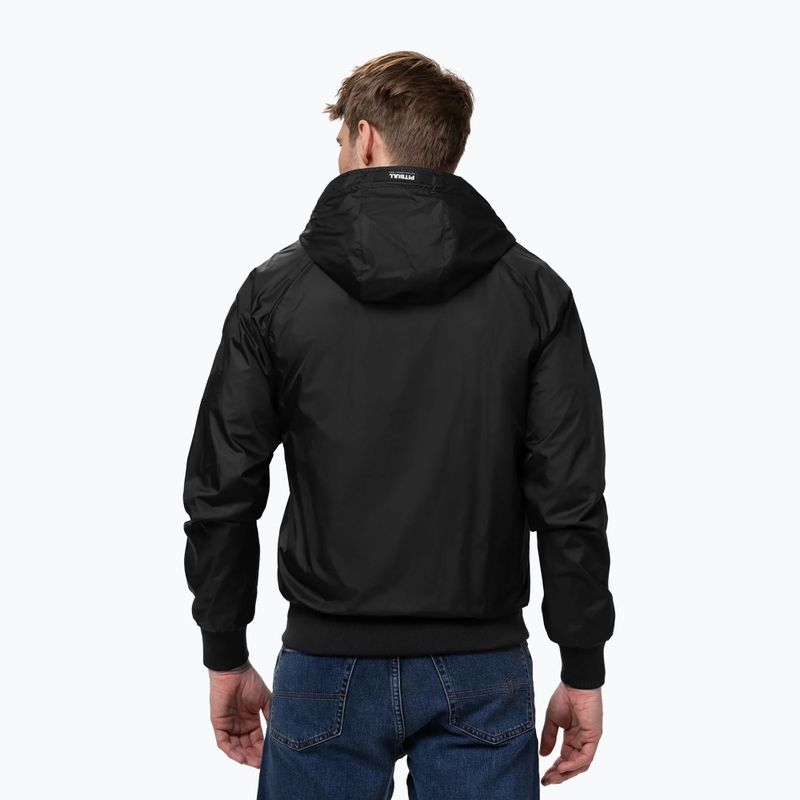 Men's jacket Pitbull Athletic Logo Nylon Hooded black 3