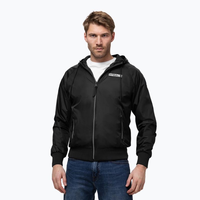 Men's jacket Pitbull Athletic Logo Nylon Hooded black 4