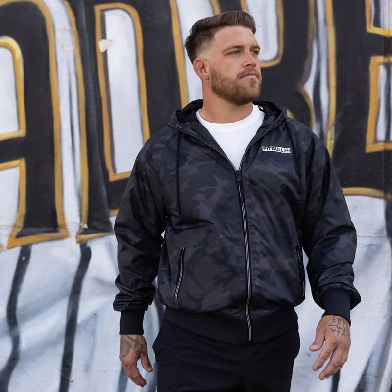 Men's jacket Pitbull Athletic Logo Nylon Hooded black 14