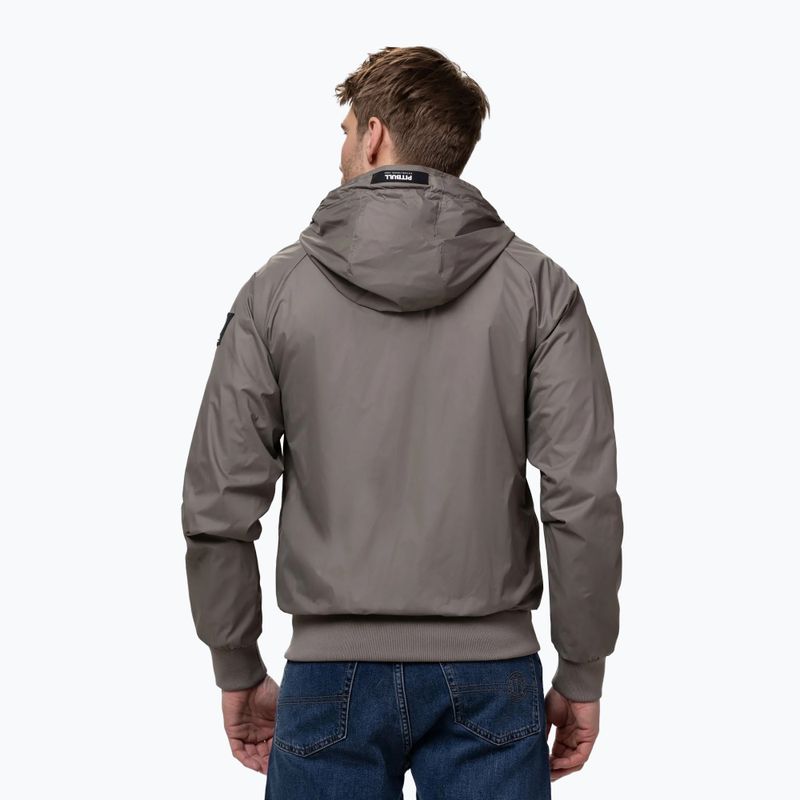 Men's jacket Pitbull Athletic Logo Nylon Hooded taupe 3