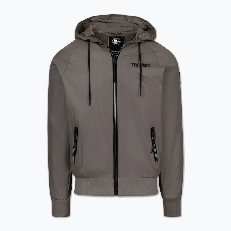 Men's jacket Pitbull Athletic Logo Nylon Hooded taupe 5