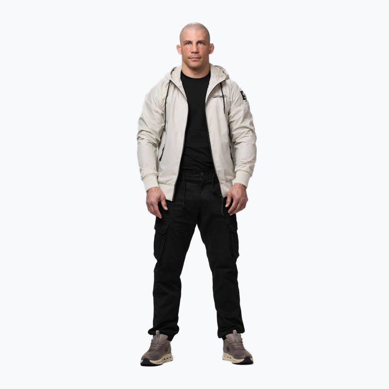 Men's jacket Pitbull Athletic Logo Nylon Hooded light sand 2