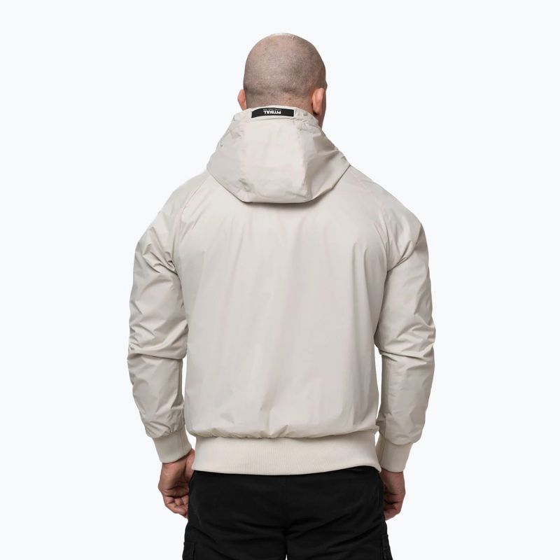 Men's jacket Pitbull Athletic Logo Nylon Hooded light sand 3