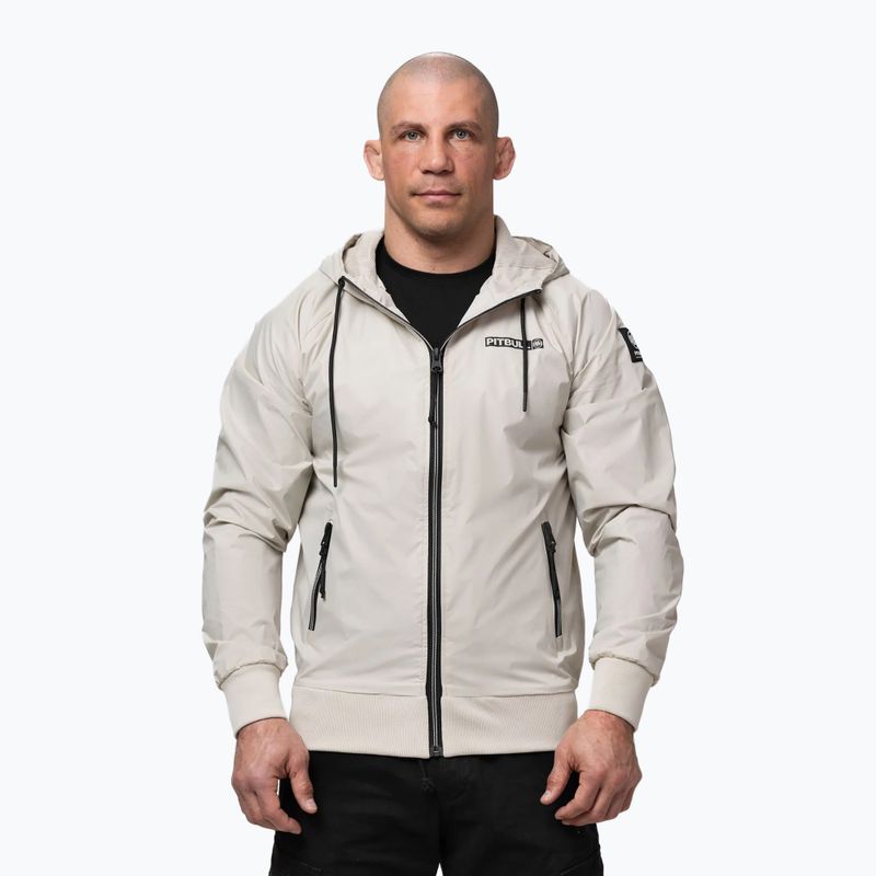Men's jacket Pitbull Athletic Logo Nylon Hooded light sand 4