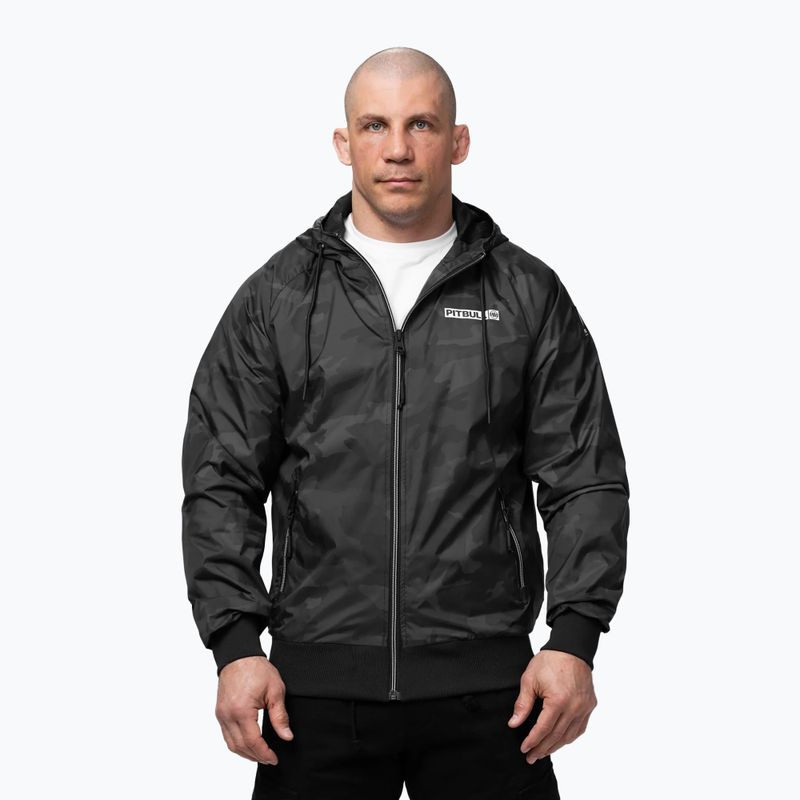 Men's jacket Pitbull Athletic Logo Nylon Hooded black 5