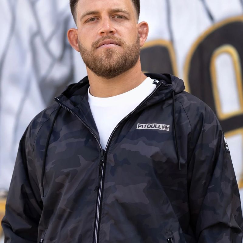 Men's jacket Pitbull Athletic Logo Nylon Hooded black 15