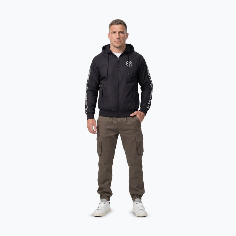 Men's jacket Pitbull Athletic Tape Nylon Hooded black 2
