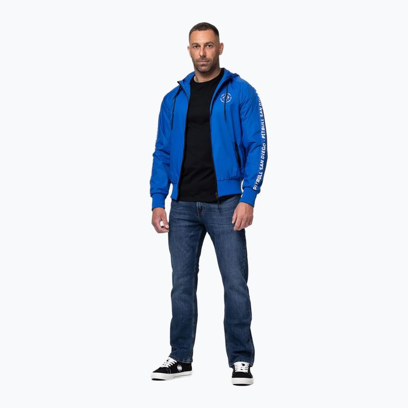 Men's jacket Pitbull Athletic Tape Nylon Hooded electric blue 2
