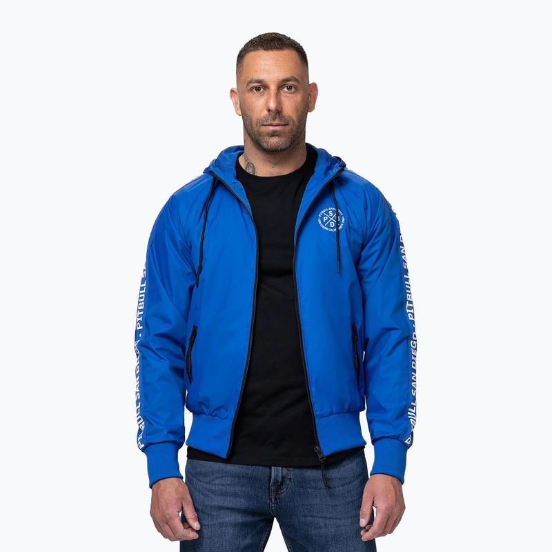 Men's jacket Pitbull Athletic Tape Nylon Hooded electric blue 4
