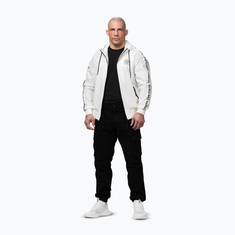 Men's jacket Pitbull Athletic Tape Nylon Hooded off white 2