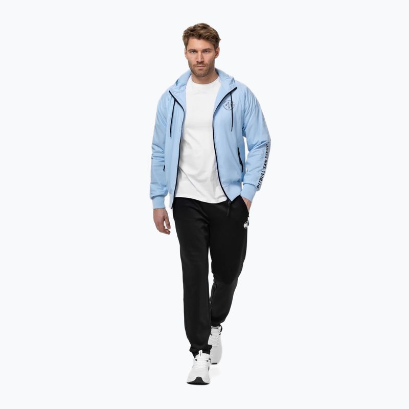 Men's jacket Pitbull Athletic Tape Nylon Hooded light blue 2