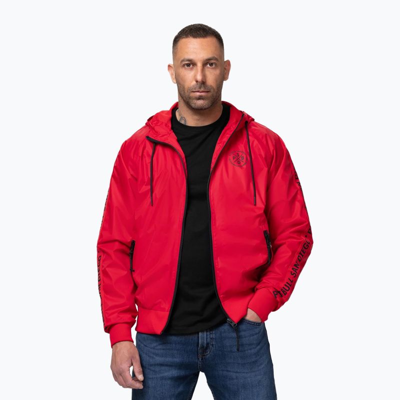 Men's jacket Pitbull Athletic Tape Nylon Hooded red 4