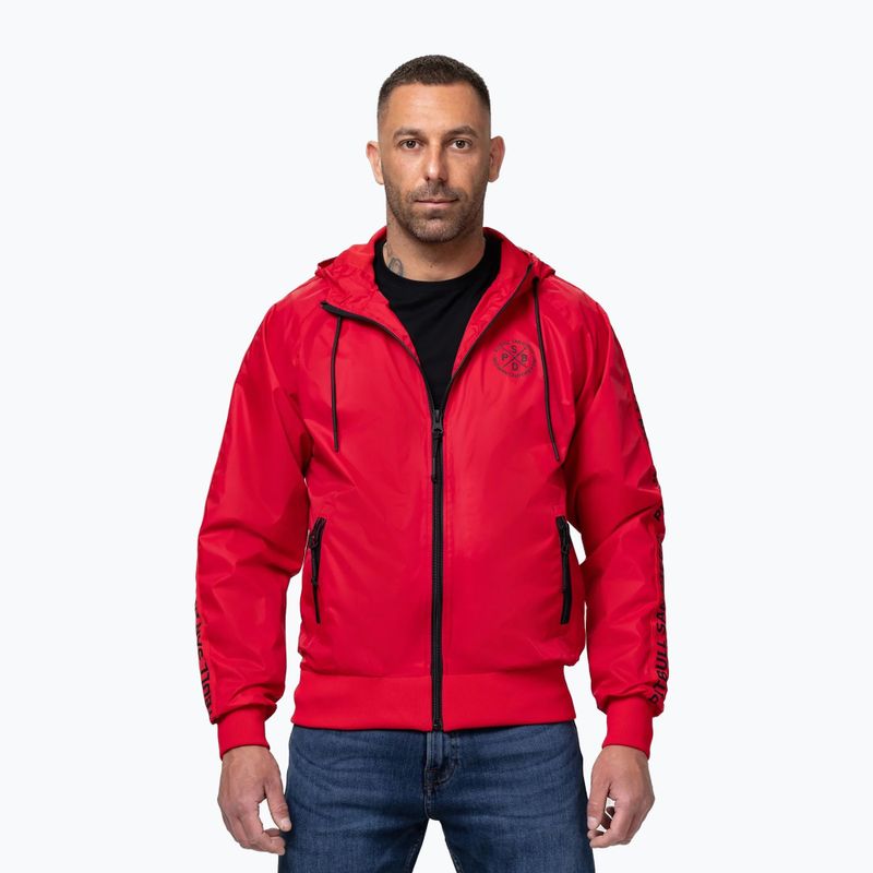 Men's jacket Pitbull Athletic Tape Nylon Hooded red 5